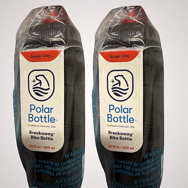 2 Pack Polar Bottle Breakaway Bike Water Bottle 20oz Black BPA Free Cycling NEW