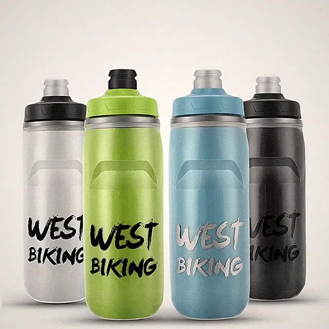 Bicycle Water Bottle 3-layer Cold Insulation Sports Bike Bottle Gym Kettle 620ML