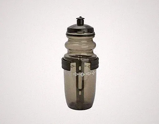 Bike Water Bottle with Nylon Cage 18oz Black.