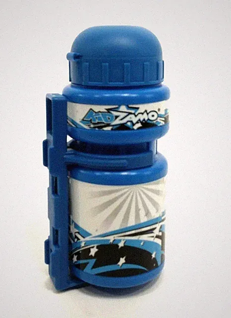Kidzamo Kid's Bicycle Water Bottle with Cage, Blue/Stars, 10oz, BPA Free
