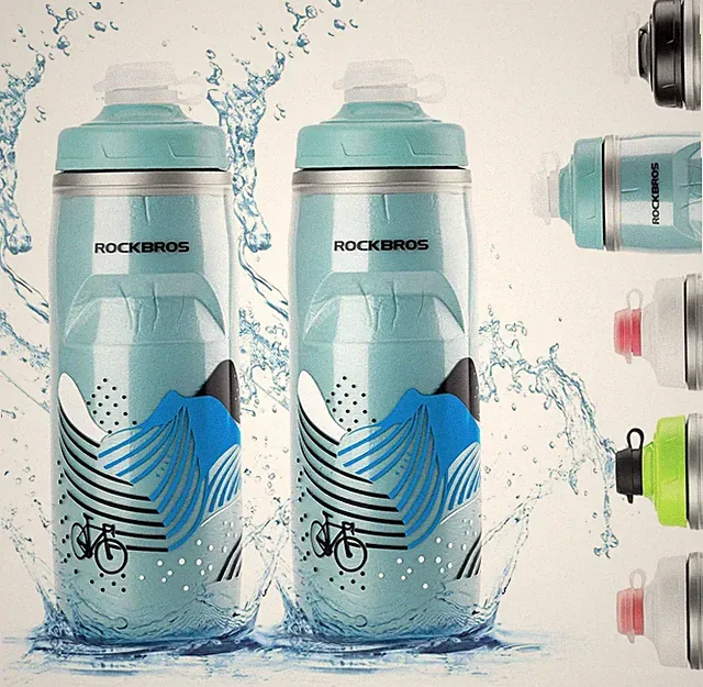 ROCKBROS Bike Water Bottle 620ml Insulation Sport Squeeze with Leakproof Design