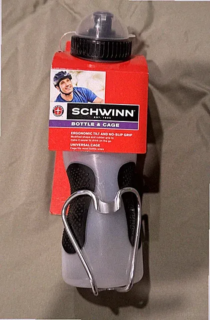 Schwinn Bike Water Bottle & Cage Set 24oz BPA Free Bicycle Cycling Hydration New