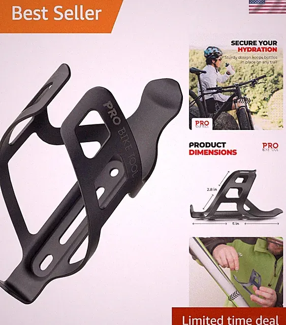 Secure Retention Bike Water Bottle Cage - Lightweight Metal Design for Cyclists